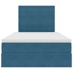 vidaXL Lit avec des lumières à LED Bleu foncé 120 x 200 cm Velours