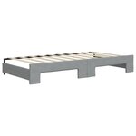 vidaXL Lit de jour avec gigogne et tiroirs gris clair 90x190 cm tissu