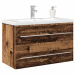 vidaXL Meuble de Lavabo de Salle de Bain avec tiroir 2 Pièces Bois Ancien