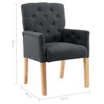 vidaXL Chaises à manger avec accoudoirs lot de 6 gris tissu