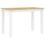 vidaXL Table à manger Corona blanc 112x60x75 cm bois massif de pin