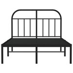 vidaXL Cadre de lit métal sans matelas avec tête de lit noir 120x190cm