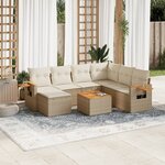 vidaXL Salon de jardin avec coussins 8 Pièces beige résine tressée