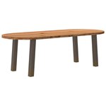 vidaXL Table à manger marron clair bois de chêne massif ovale