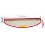 vidaXL Tapis d'escalier 30 pièces 65 x 21 x 4 cm Rouge Demi-rond Grand