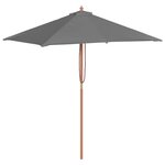 vidaXL Parasol d'extérieur avec mât en bois 150x200 cm anthracite