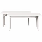 vidaXL Table basse 2 Pièces Blanc Bois massif en pin