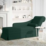 vidaXL Fauteuil long et traversin accoudoir droit vert foncé velours