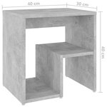 vidaXL Table de chevet Gris béton 40x30x40 cm Aggloméré