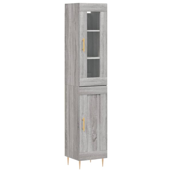 vidaXL Buffet haut Sonoma gris 34 5x34x180 cm Bois d'ingénierie