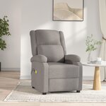 vidaXL Fauteuil électrique de massage Taupe Tissu