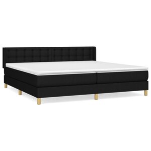 vidaXL Sommier à lattes de lit avec matelas Noir 180x200 cm Tissu