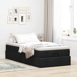 vidaXL Cadre de lit ottoman avec matelas noir 90x190 cm tissu