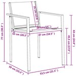 vidaXL Chaises de jardin 2 Pièces Noir et anthracite 53 5 x 59 x 77 cm
