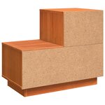 vidaXL Cabinet de chevet avec tiroir 2 Pièces Marron cire 60 x 34 x 51 cm