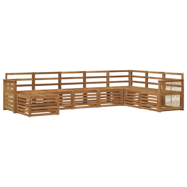 vidaXL Ensemble de canapés d'extérieur 6 Pièces Naturel