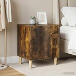 vidaXL Cabinet de chevet 2 Pièces Chêne fumé 43 x 34 5 x 50 cm