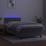 vidaXL Sommier à lattes de lit avec matelas et LED Gris clair 90x200cm