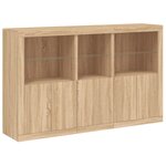 vidaXL Buffet avec lumières LED chêne sonoma 162x37x100 cm