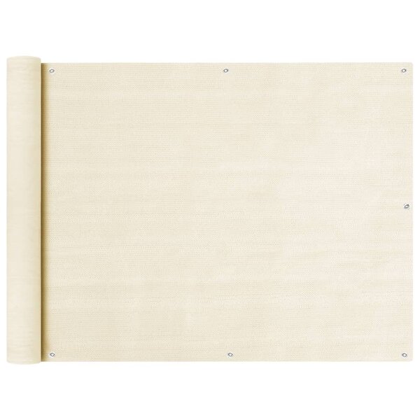 vidaXL Écran de balcon Crème 90x300 cm PEHD