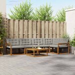 vidaXL Ensemble de canapés d'extérieur 6 Pièces Gris Naturel et Clair