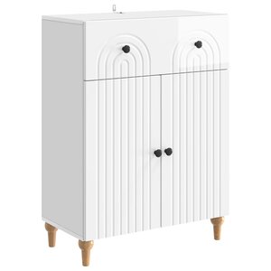 vidaXL Buffet Blanc brillant 66 x 34 5 x 90 cm Bois d'ingénierie