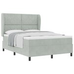 Lit box spring vidaXL avec matelas Gris clair 140x200 cm Velours
