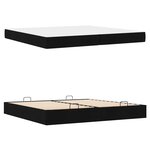 vidaXL Cadre de lit avec stockage Noir 200 x 200 cm tissu