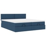 VidaXL Cadre de lit ottoman avec matelas bleu 200x200cm tissu
