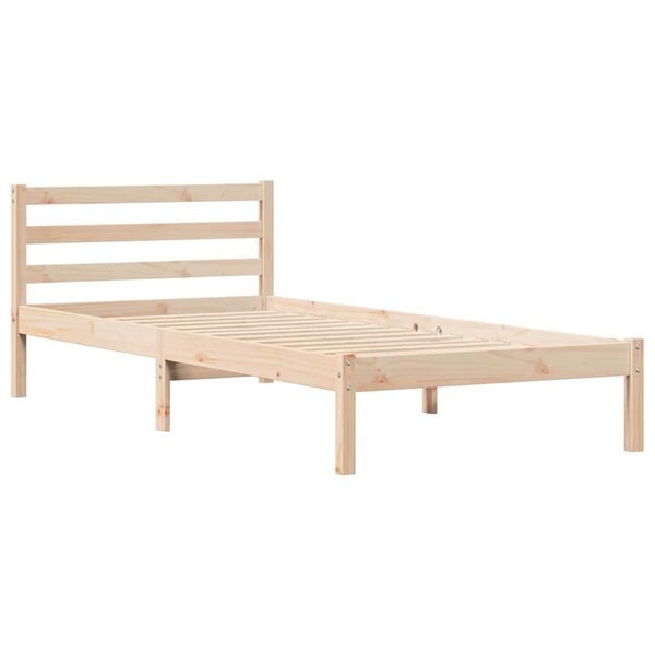 vidaXL Cadre de lit Marron 215 5 x 85 5 x 69 5 cm Bois de Pin Massif