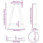 vidaXL Pieds de table à manger en forme de A 2 pièces Anthracite 60 x (72-73) cm Acier