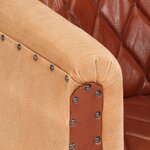 vidaXL Chaise cabriolet marron cuir véritable bois de manguier massif