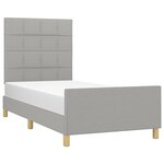 vidaXL Cadre de lit sans matelas gris clair 100x200 cm tissu