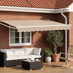 vidaXL Auvent rétractable électrique Beige et blanc 3 5 x 2 m