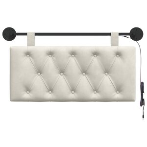 vidaXL Tête de lit suspendue Crème Velours