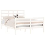 vidaXL Cadre de lit sans matelas blanc bois massif 140x190 cm