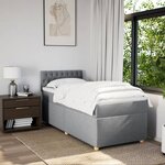 vidaXL Sommier à lattes de lit avec matelas gris clair 80x200 cm tissu