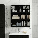 vidaXL Armoire Miroir de Salle de Bain Chêne noir 43 x 16 x 62.5 cm
