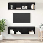 vidaXL Ensemble meuble TV 2 Pièces Chêne noir 37 x 37 x 142.5 cm