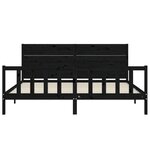 vidaXL Cadre de lit sans matelas noir 200x200 cm bois massif de pin