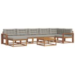 vidaXL Ensemble de canapés d'extérieur 8 Pièces Gris Naturel et Clair