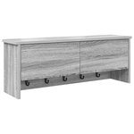 vidaXL Porte-manteau mural avec étagère Montage mural avec stockage avec porte Sonoma gris 80 x 20 x 30 cm