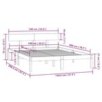 vidaXL Cadre de lit Gris Bois de pin massif 140x200 cm