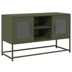 vidaXL Meuble TV vert olive 100 5x39x60 5 cm acier