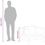 vidaXL Chaise de jardin avec coussin Crème Bois d'acacia solide