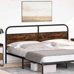 vidaXL Tête de lit chêne fumé 190 cm acier et bois d'ingénierie