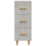 vidaXL Buffet Gris béton 34 5x34x90 cm Bois d'ingénierie