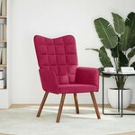 vidaXL Chaise de relaxation Rouge bordeaux Velours
