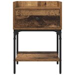 vidaXL Table de chevet avec tiroir 2 Pièces Bois ancien 40 x 29 x 60 cm