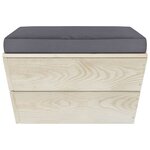 vidaXL Repose-pied palette de jardin avec coussin Épicéa imprégné